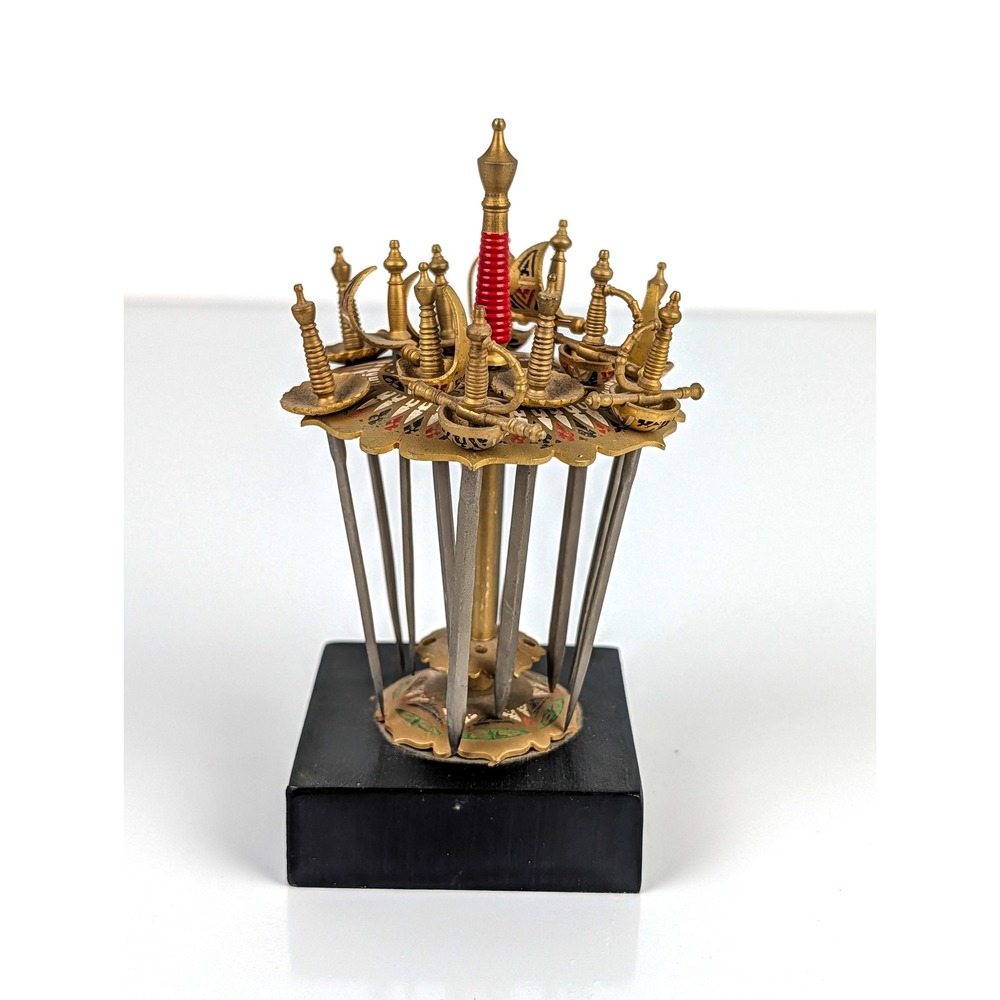Vintage Toledo Spanish Sword Cocktail Picks Set 12 Piece Miniature Barware Stand